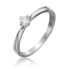 Кольцо из белого золота р. 16 PLATINA jewelry 01-0935-00-101-1120-30, бриллиант