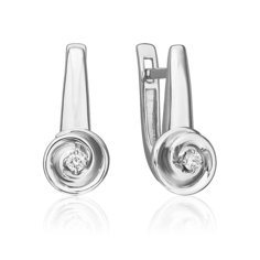 Серьги из белого золота PLATINA jewelry 02-5347-00-101-1120, бриллиант
