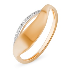 Кольцо из красного золота р. 17,5 585Gold 301012061, фианит