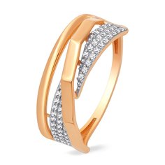 Кольцо из красного золота р. 18,5 585Gold 301009372, фианит