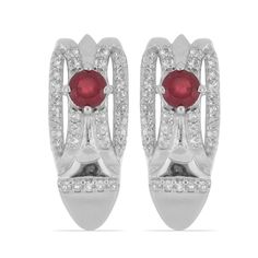 Серьги из серебра Ювелирия T39109, рубин/топаз