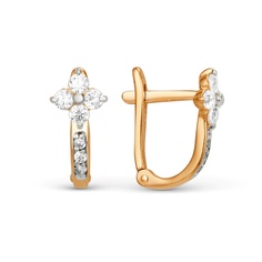 Серьги из красного золота 585Gold 602001762, фианит