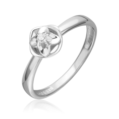 Кольцо из белого золота р. 16,5 PLATINA jewelry 01-5802-00-101-1120, бриллиант