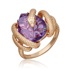 Кольцо из красного золота р. 17 PLATINA jewelry 01-5779-00-203-1110, аметист
