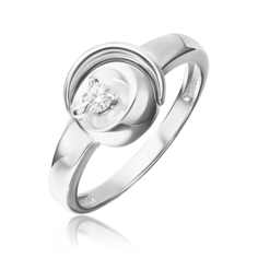 Кольцо из белого золота р. 17,5 PLATINA jewelry 01-5752-00-101-1120, бриллиант