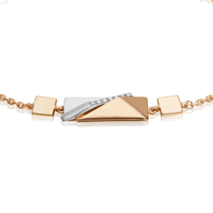 Браслет из белого/красного золота р.16 PLATINA jewelry 05-0768-00-401-1111, фианит