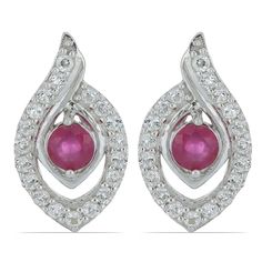 Серьги из серебра Ювелирия T36398, рубин/топаз