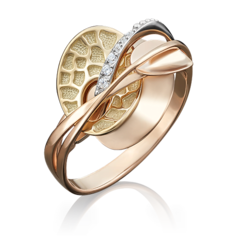 Кольцо из золота р. 18 PLATINA jewelry 01-5004-00-401-1140-66, фианит