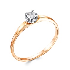 Кольцо из красного золота р. 17 585Gold 301012339, фианит