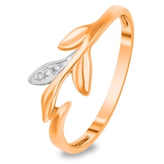Кольцо из красного золота р. 18,5 585Gold 101015194, бриллиант