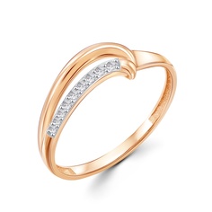 Кольцо из красного золота р. 17 585Gold 301012337, фианит