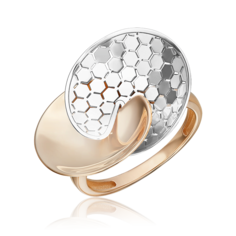 Кольцо из белого/красного золота р. 17,5 PLATINA jewelry 01-5767-00-000-1111