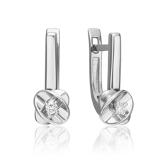Серьги из белого золота PLATINA jewelry 02-5355-00-101-1120, бриллиант