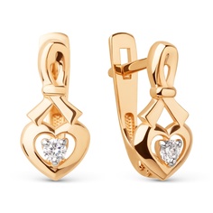 Серьги из красного золота 585Gold 302007193, фианит
