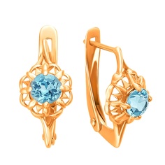 Серьги из красного золота 585Gold 202010468, топаз
