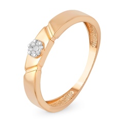 Кольцо из красного золота р. 16 585Gold 101011000, бриллиант\бриллиант