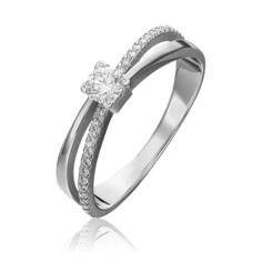 Кольцо из белого золота р. 18 PLATINA jewelry 01-0408-00-101-1120-30, бриллиант