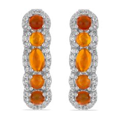 Серьги из серебра Ювелирия T50319, опал/топаз