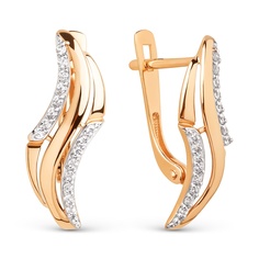 Серьги из красного золота 585Gold 302007181, фианит