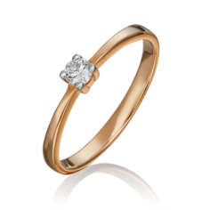 Кольцо из красного золота р. 16 PLATINA jewelry 01-0453-00-101-1110-30, бриллиант