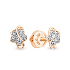 Серьги из красного золота 585Gold 302007026, фианит