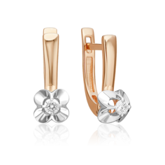 Серьги из белого/красного золота PLATINA jewelry 02-5349-00-101-1111, бриллиант