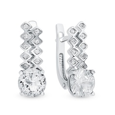 Серьги из серебра 585Gold 702011879, циркон\фианит