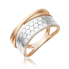 Кольцо из белого/красного золота р. 18 PLATINA jewelry 01-5765-01-000-1111
