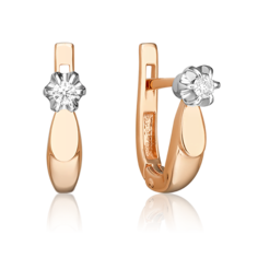 Серьги из белого/красного золота PLATINA jewelry 02-0108-00-101-1111-30, бриллиант