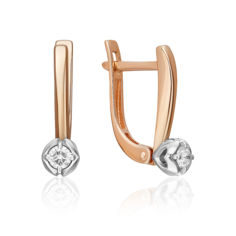 Серьги из белого/красного золота PLATINA jewelry 02-5336-00-101-1111, бриллиант