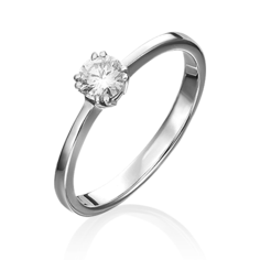 Кольцо из белого золота р. 16,5 PLATINA jewelry 01-0538-00-101-1120-30, бриллиант