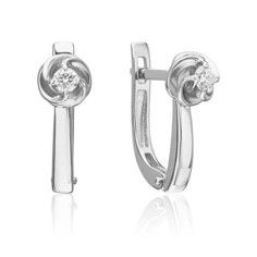 Серьги из белого золота PLATINA jewelry 02-5341-00-101-1120, бриллиант