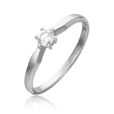 Кольцо из белого золота р. 15,5 PLATINA jewelry 01-0526-00-101-1120-30, бриллиант