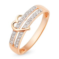 Кольцо из красного золота р. 16,5 585Gold 301003106, фианит