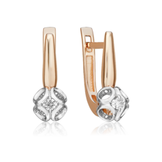 Серьги из белого/красного золота PLATINA jewelry 02-5332-00-101-1111, бриллиант