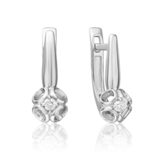 Серьги из белого золота PLATINA jewelry 02-5332-00-101-1120, бриллиант