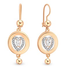 Серьги из красного золота 585Gold 302004975, фианит