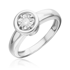 Кольцо из белого золота р. 16,5 PLATINA jewelry 01-5749-00-101-1120, бриллиант