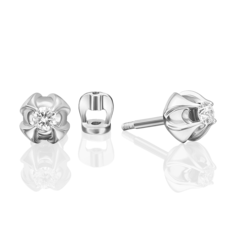 Серьги пусеты из белого золота PLATINA jewelry 02-5346-00-101-1120, бриллиант