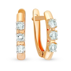 Серьги из красного золота 585Gold 202009817, топаз