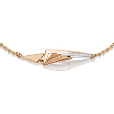 Браслет из белого/красного золота р.16 PLATINA jewelry 05-0767-00-401-1111, фианит