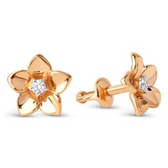 Серьги из красного золота 585Gold 302007195, фианит