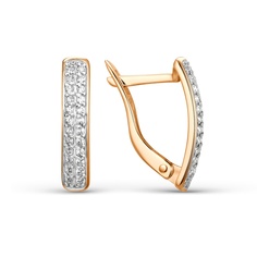 Серьги из красного золота 585Gold 302007210, фианит
