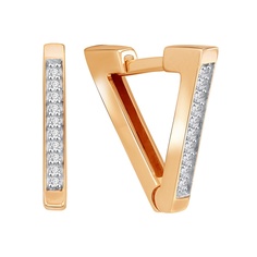 Серьги из красного золота 585Gold 302007132, фианит
