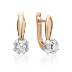Серьги из белого/красного золота PLATINA jewelry 02-5345-00-101-1111, бриллиант