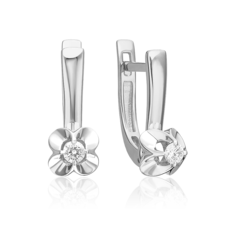 Серьги из белого золота PLATINA jewelry 02-5349-00-101-1120, бриллиант