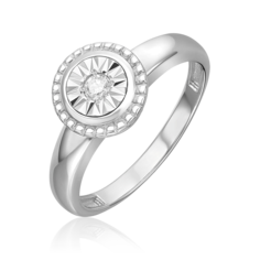 Кольцо из белого золота р. 17,5 PLATINA jewelry 01-5721-00-101-1120, бриллиант