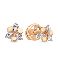 Серьги из красного золота 585Gold 302007028, фианит