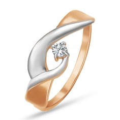 Кольцо из красного золота р. 17 585Gold 301007529, фианит