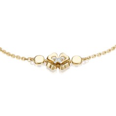 Браслет из белого/желтого золота р.17 PLATINA jewelry 05-0695-00-101-1121, бриллиант